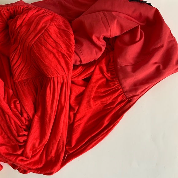 Tibi One shoulder Goddess Gown Ruched bodice Midi Dress - Picture 7 of 12